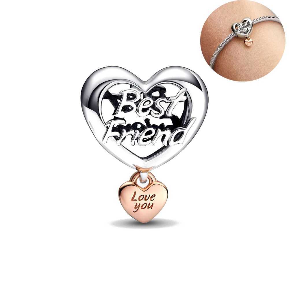 New 925 Sterling Silver Best Friend Soul Companion Dangle Charm Diy Fit Original Pendant Charm Bracelet Women Fashion JewelryXJ250523