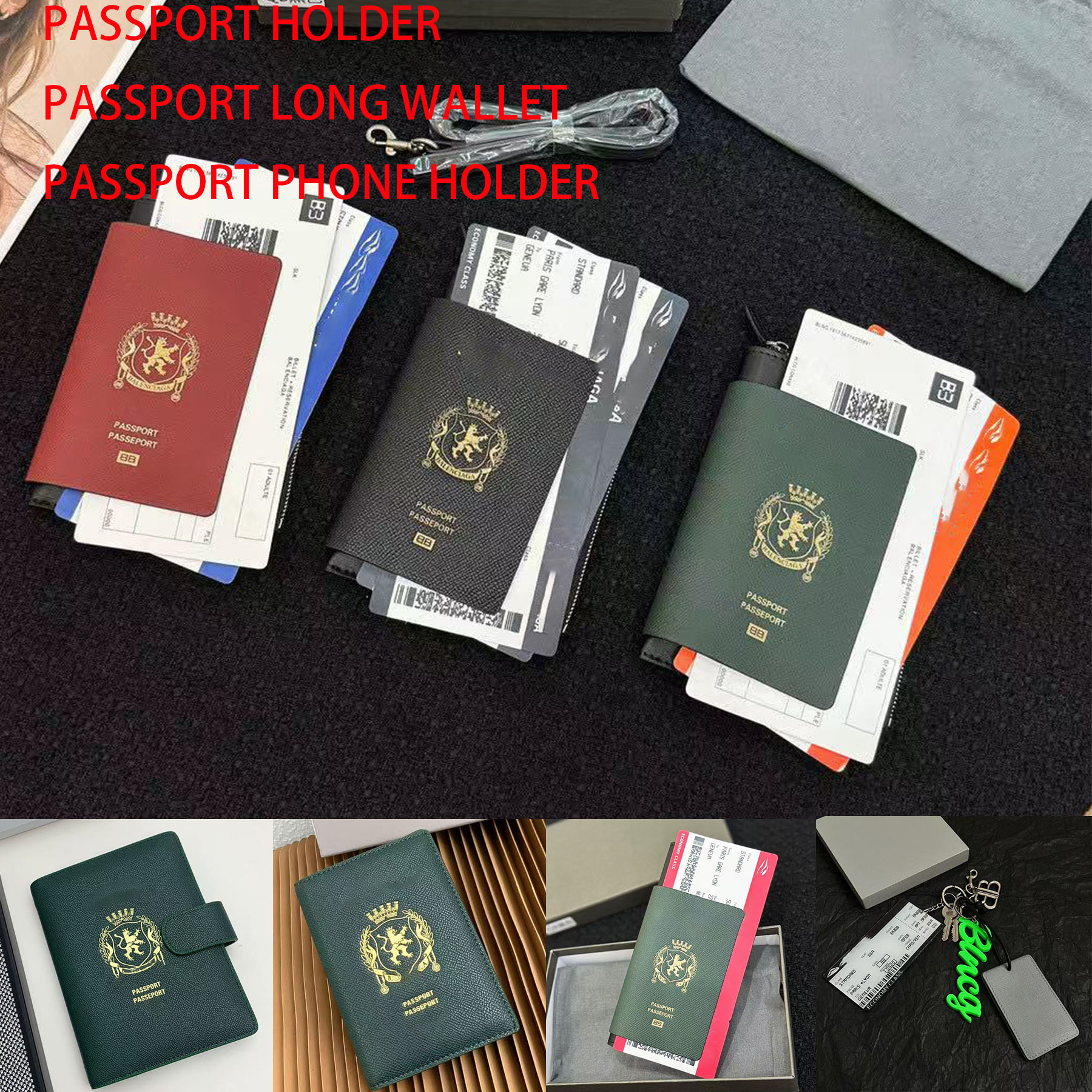 men's passport phone holder in black women luxury designer card holder passport cover case trendy credit men wallet passport holde black case coin purse