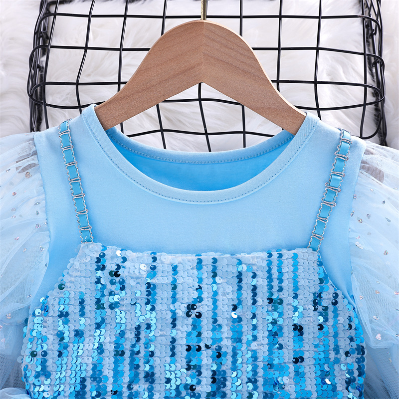 DISNEY kids designer clothes girls designer dress baby Elsa princess dress Holiday outfit comfort girls dress Birthday outfit dress puffy no label des