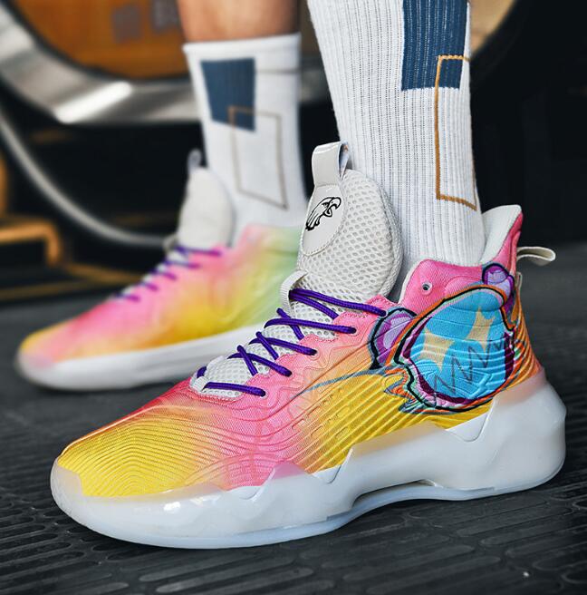 Night light high basketball sneaker for men practical concrete floor boots for teenagers junior high students elementary school and children sports sh