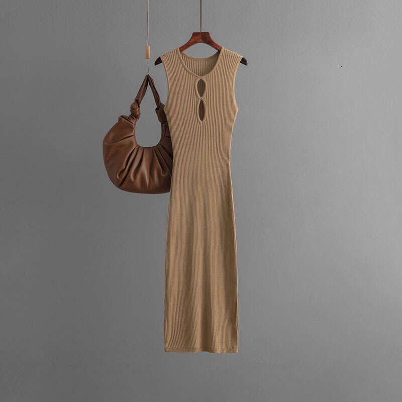 Halter Whit Maxi Dresses Women S New Summer Sexy Hollow Knitted Sleeveless Round Neck Slimming Dress For Women Prom Sexy Dress