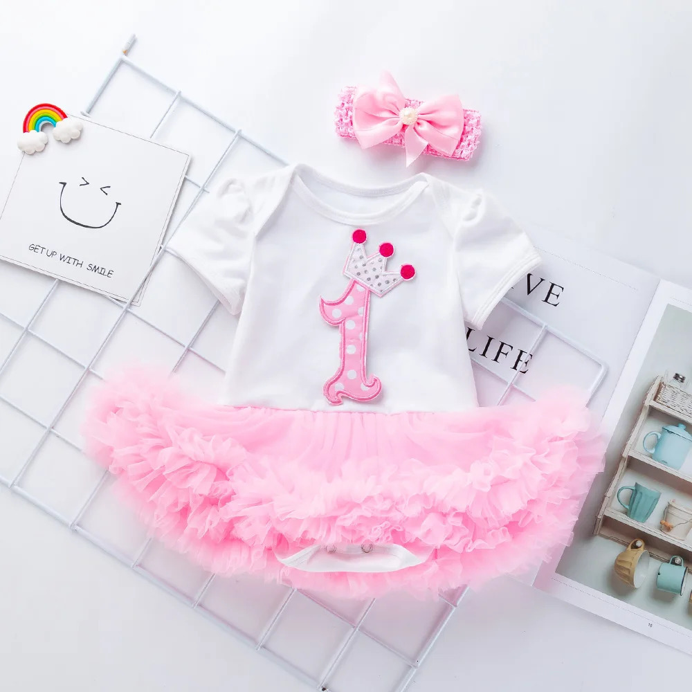 Baby Girl Clothes TUTU Short Sleeve Romper Dress Princess Girls Clothing Sets Cotton MultiColor Summer Style 250517z