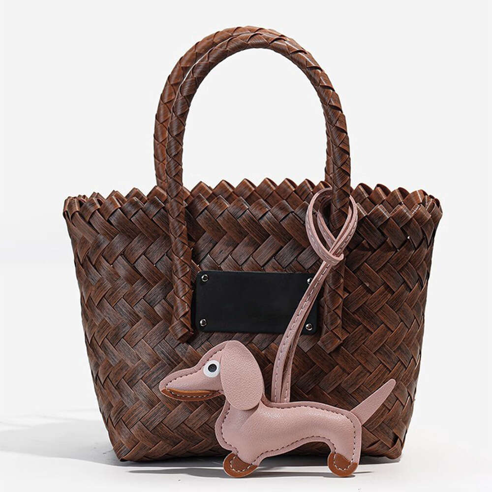 Sausage dog pendant cartoon puppy bag leather creative keychain mobile phone hanging decoration gift accessories