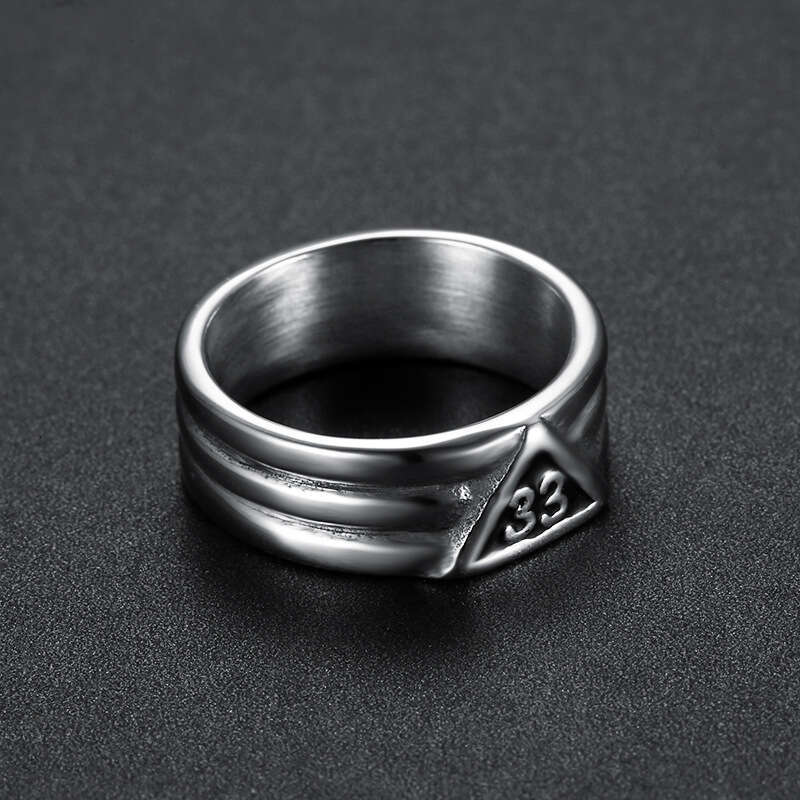 Personalized stainless with Arabic numeral 33 design, men's and women's titanium steel plain small ring