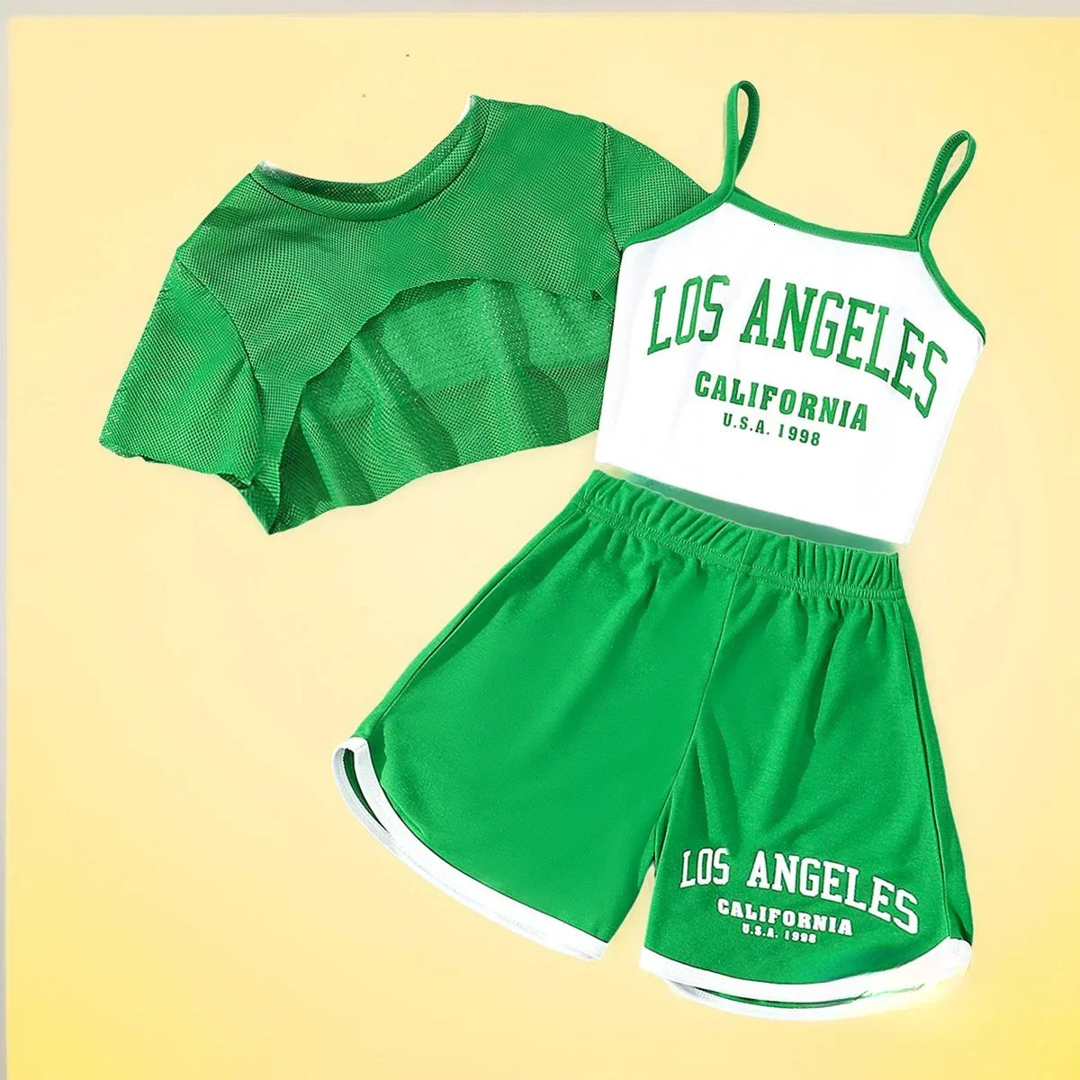 2024 Kids Girls Clothing Set Summer Short Sleeve Gauze 3pc Pants Children Outfits Casual Cute Ventilate Coolness Suit 250517z