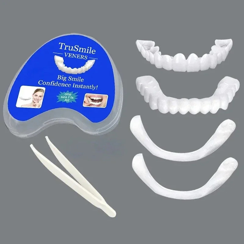 Veneer Snap-on Teeth Kit Fake Temporary Tooth Whitening Replacement Temporary Tooth Replacement White Snap Repair Fitting Kit 250519