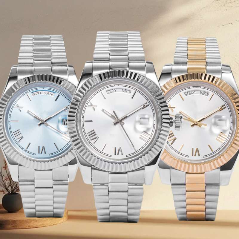 Business Casual Mens Luminous Swim-Watch: Stainless Steel & Ceramics w/Sapphire Dial (Automatic)41mm