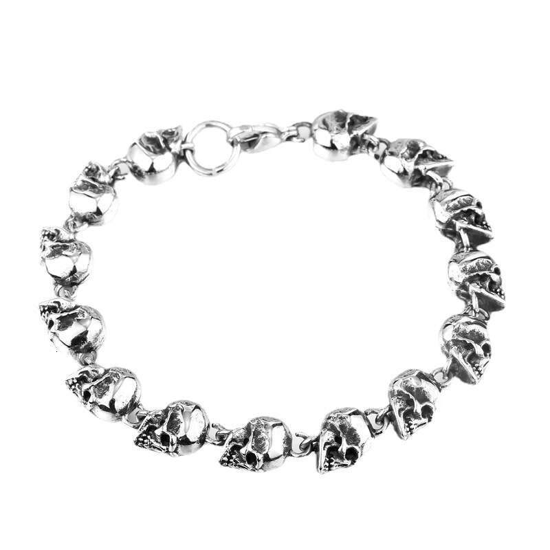 Fashionable punk style men's bracelets with creative personalized skull head metal trend and domineering bracelet