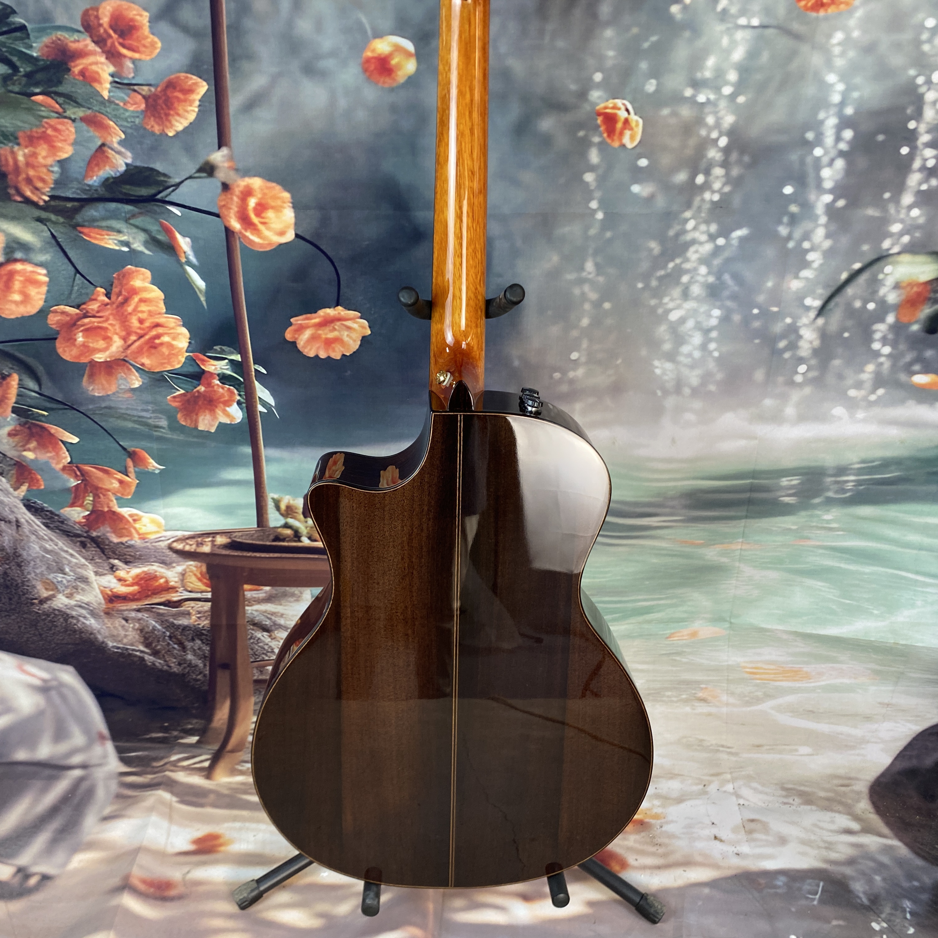 914 Acoustic electric guitar with pickups, hollow solid spruce top ebony fingerboard, 20 frets, shipped from the US warehouse