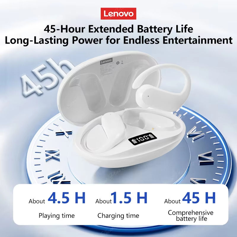 Lenovo XT55 OWS Wireless Bluetooth 5.4 Earphones 45H Long Battery Life Headphone Noise Cancelling Gaming Headset With Mic