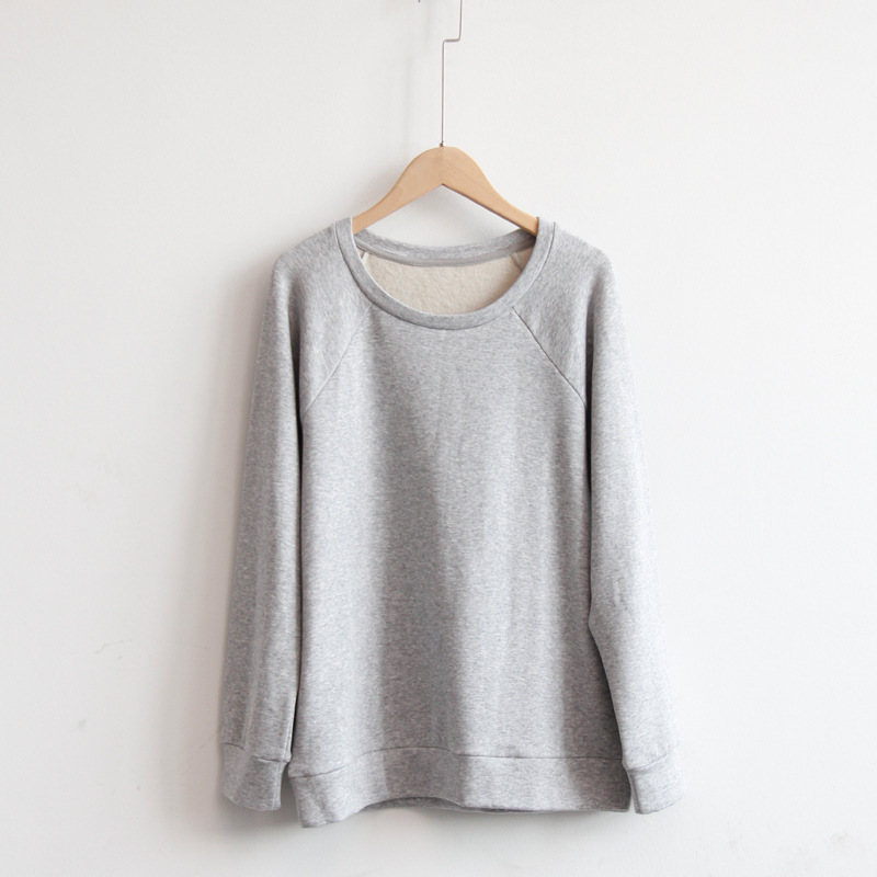 KO1202 Silk brushed bottoming shirt sweater warm suit women's coat thickened outer wear autumn and winter