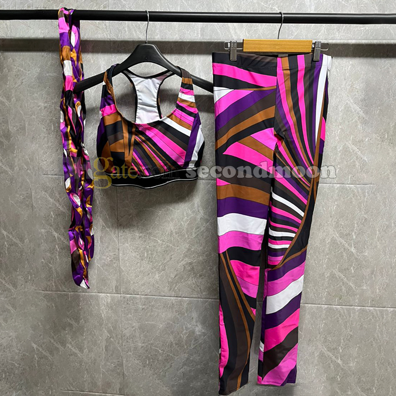 Women Gym Tracksuit Crop Top And Pants Set Breathable Short Tanks Top Yoga Skinny Pants Sportwear With Scarf