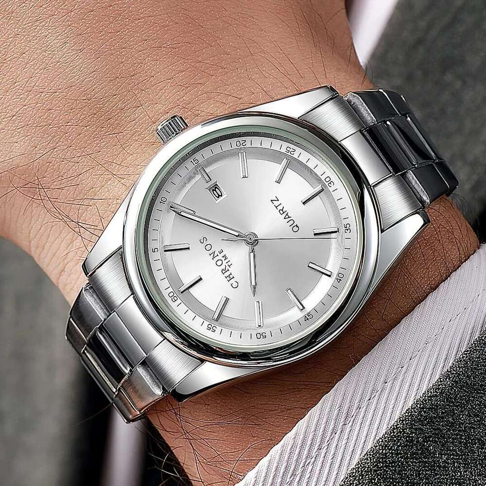 CHRONOS Quartz Watch Men Waterproof Date Luminous Wristwatch Stainless Steel Men's Casual Watches Male Clock Sports Reloj