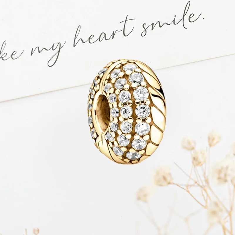 2025 Gold Safety Chain Sparkling Clip Rose Friendship Hearts Charm Beads Fit Original 925 Silver Bracelet DIY Women JewelryXJ250523