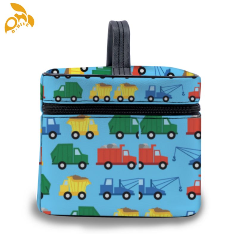 Free delivery. Designers customize lightweight high-quality full-print leather cosmetic bags in white and black