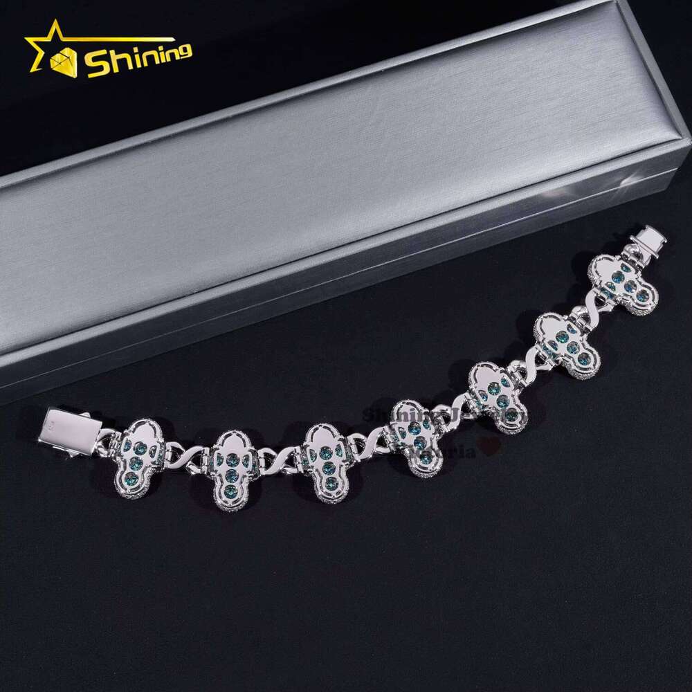 New Fashion Unlimited Link Cross Tested With S Hip Hop Jewelry Color Mossite Cuban Bracelet