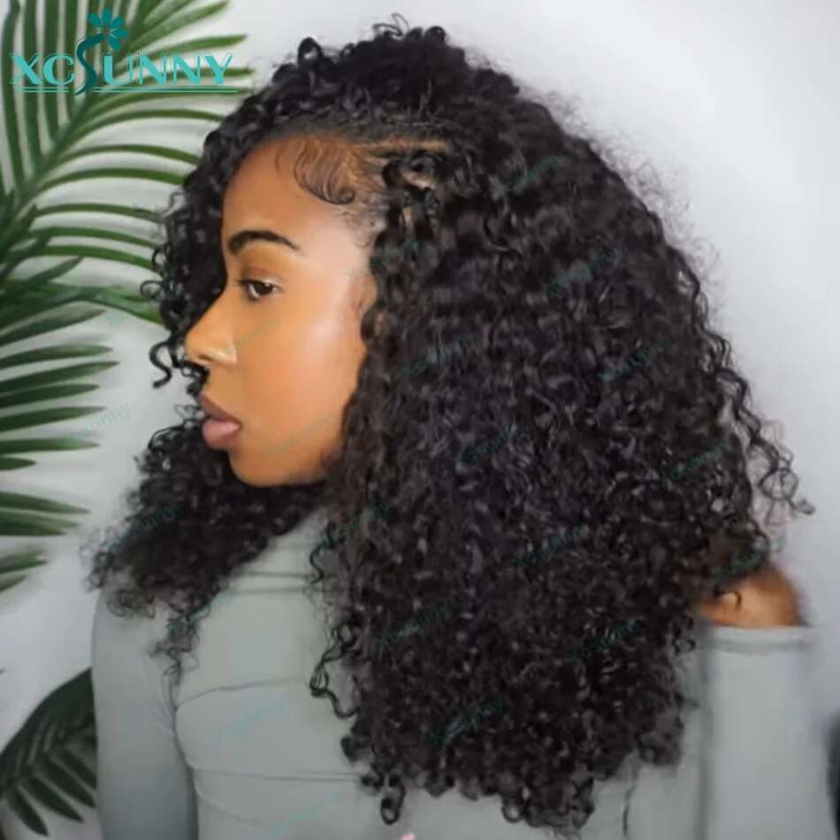 Invisible Knots Afro Kinky Curly Pre-Separated Knotless Crochet Human Hair With String Loop Chemical fiber hair