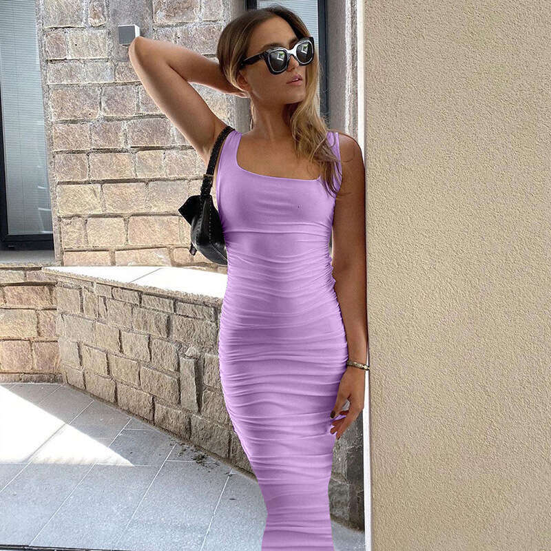 Halter Whit Maxi Dresses Summer Sexy And Fashionable Women S Clothing New Tight Backless Sleeveless Pleated Dress Prom Sexy Dress