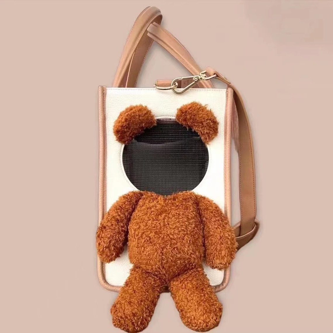 Small Dog Pet Bag Carrier Fashionable PU Leather Dog Purse Convenient Pet Tote for Puppy Pet Handbag for Small Sized Dogs, Cats for Going Out and Trav