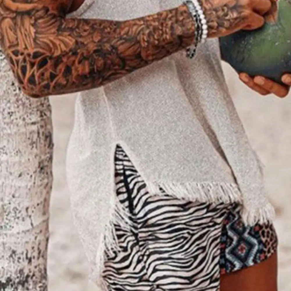 Men Tank Top Solid Color Sleeveless O Neck Knitted Summer Ripped Split T-shirt Men Vest Daily Clothes Mens Clothing 250519CJ