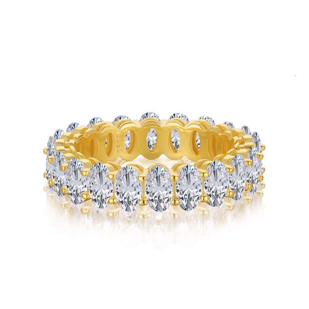 925 Sterling Silver Oval Cut Full Eternity CZ Ring