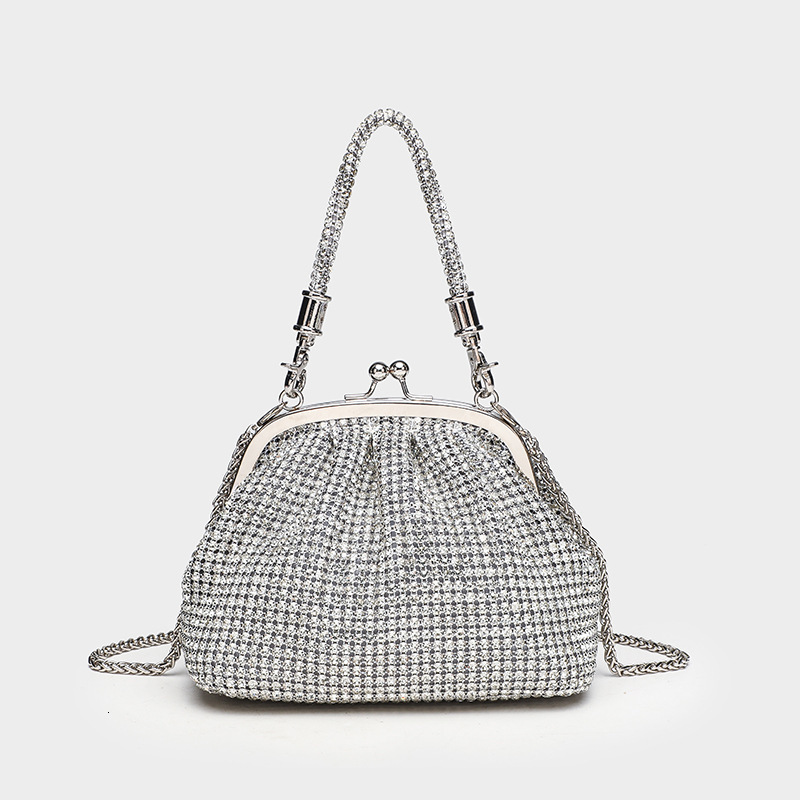 Designer Fashionable Shell Chain Bag for Women - Sparkling Water Diamond, Casual, Versatile, Free Shipping