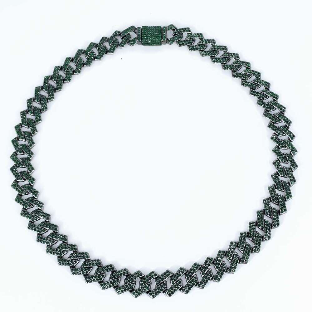 Cuban New 15mm Flap Full Set Dia Hip Hop Style Bracelet Necklace Large Gold Chain