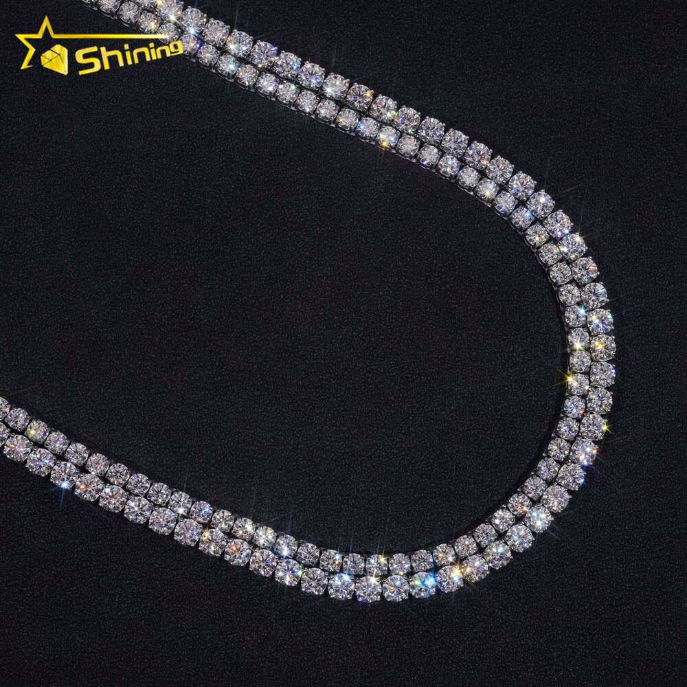 Ready To Ship VVS Silica Necklace Stainless Steel Tennis Chain Premium Jewelry Price