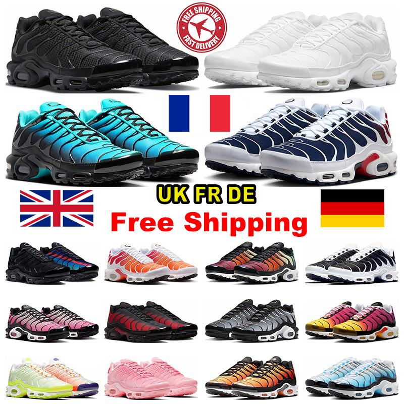 free shipping Promo chaussures running shoes for men women tn plus solde route trail trainers Triple Black White Grey Bleu Blanc Rouge Blue Green sports Classic