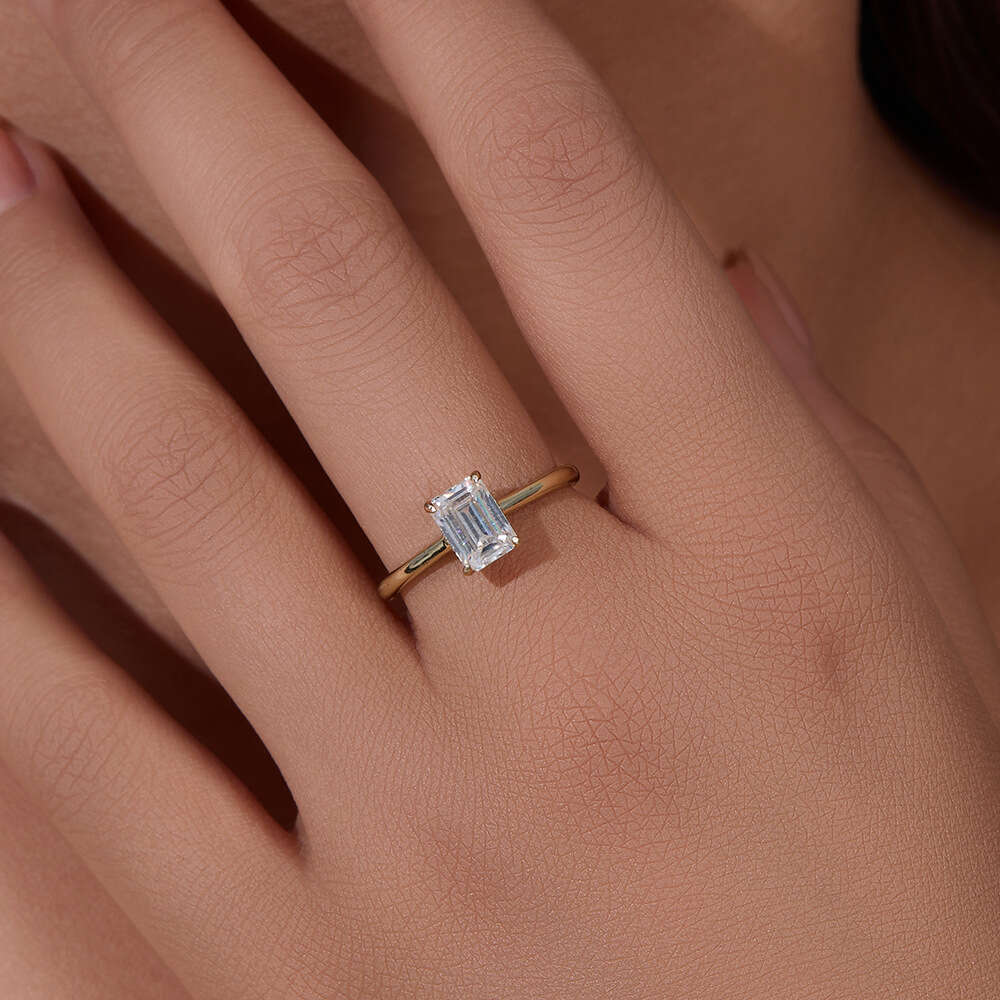 Sterling silver geometric rectangular zircon for women's Instagram ring bracelet