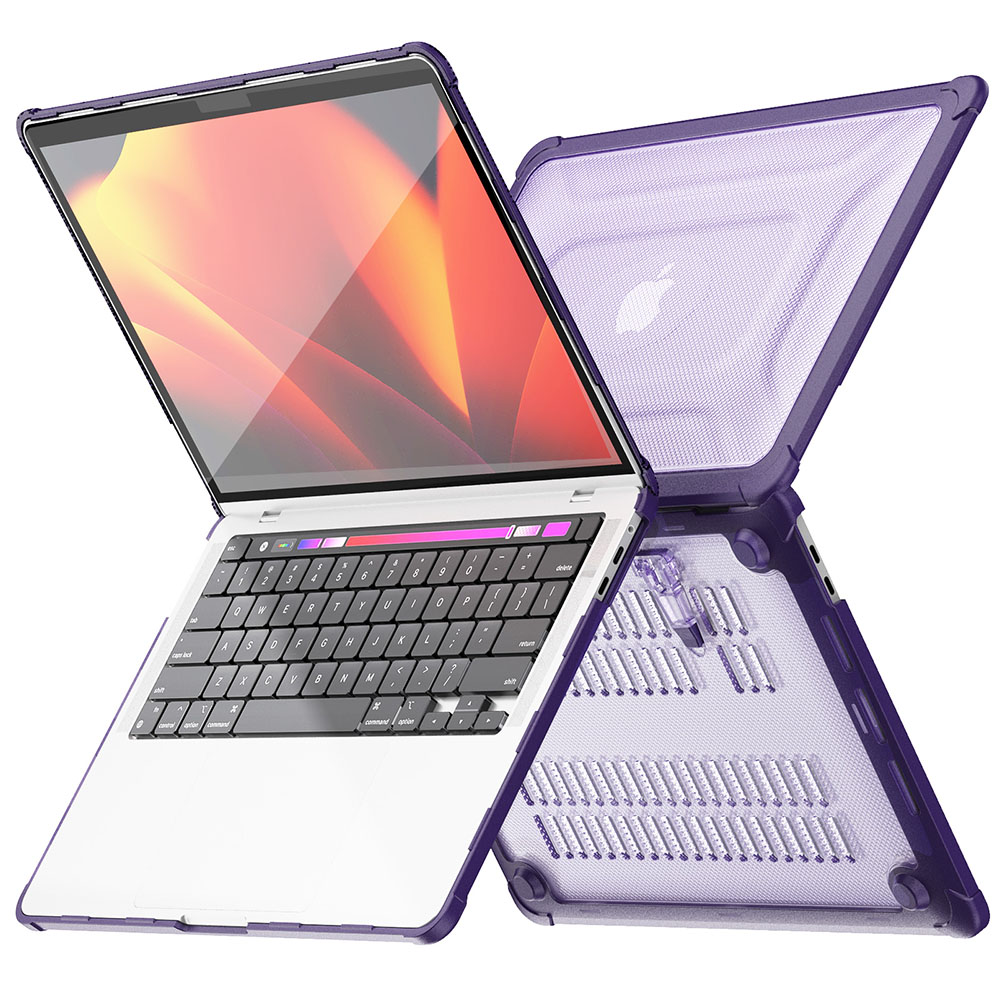 Case For Macbook Pro 13 inch M2 Mac Pro 13" M1 Heavy Duty Rugged Hard Shell Transparent Cover with TPU Bumper Fold Kickstand Protective Cases