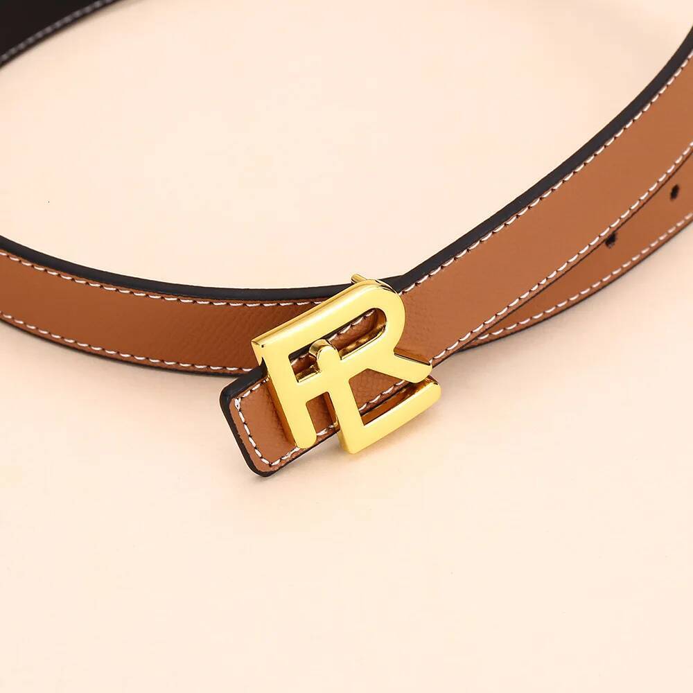 Women's Fashion Use Reversible Leather Belt High Quality Gold Buckle is best matched with women's denim belt dress