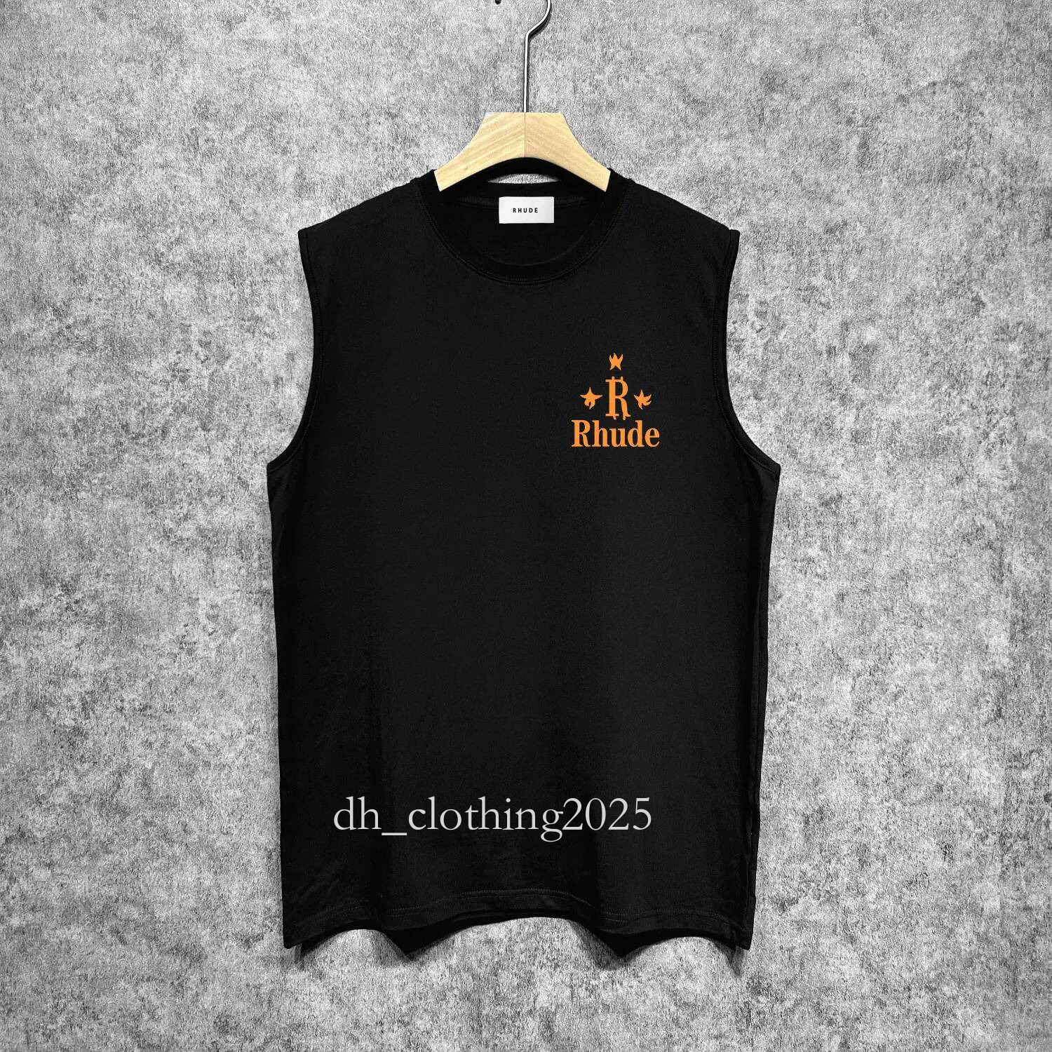 Rhudeshrit Designer Tank Top Mens Tank Top T-Shirt Trend Brand Pure Cotton Sportswear Loose High Street Sleeveless Vest Top EU Size S-Xxl 1a0