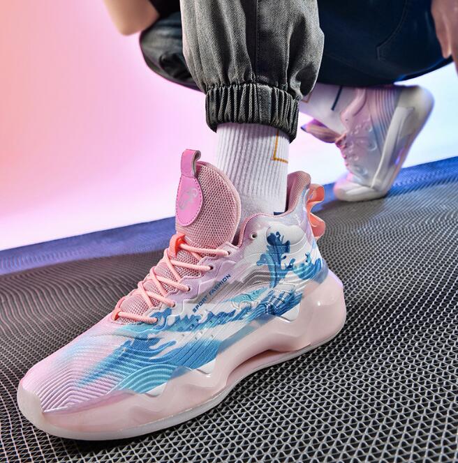 Night light high basketball sneaker for men practical concrete floor boots for teenagers junior high students elementary school and children sports sh