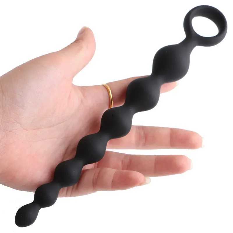 Anal Toys 20CM Silicone Anal Beads Prostate Stimulator Ball Butt Plug Anal Plug 18+ Adult Women Men Couple Flirt Gay Erotic SM Sex Toys sale_SU38
