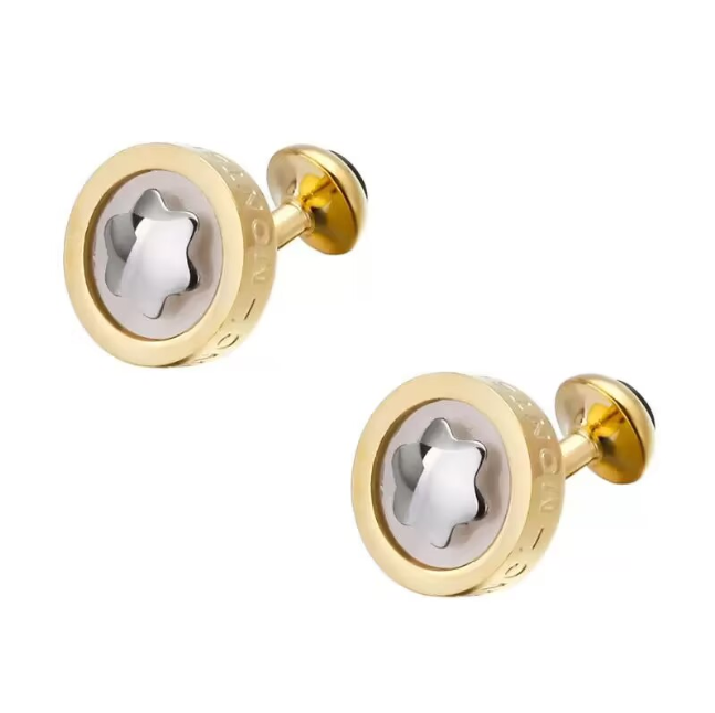Brand Montblances Cufflinks Elegant Men charm Gold Crown Cufflinks MB Designer French style Cuff Links with Classic Letter Patterns - Perfect Christmas Gift for Him
