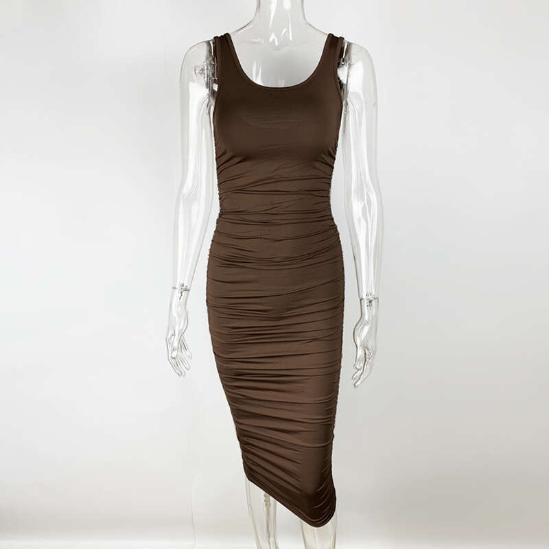 Halter Whit Maxi Dresses Summer Sexy And Fashionable Women S Clothing New Tight Backless Sleeveless Pleated Dress Prom Sexy Dress