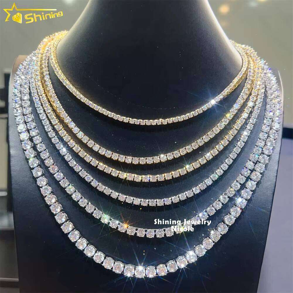 High Quality Wholesale Hip Hop Fashion Pass Dia Tester Stainless Steel Moissanite Tennis Chain