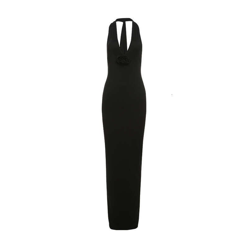 Halter Whit Maxi Dresses Summer New Women S Clothing French Style Sexy Open Back Long Pure Desire Slimming Neck Hanging Dress Prom Sexy Dress
