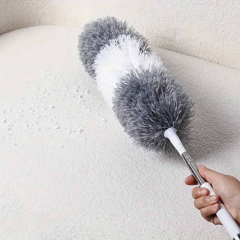 Extra-Long Retractable Duster with Bendable Head Washable Dust Brush for High Ceilings Fans Furniture Car Reusable Cleaning Tool 250522 - view 6