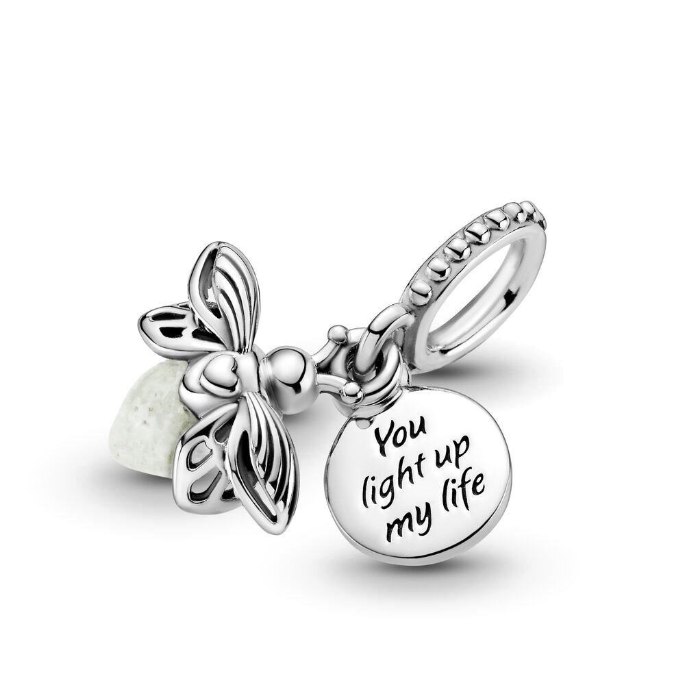 FewDook 2025 New Desgin Summer New Glow-in-the-dark Firefly Dangle Charm Fit Original Pan Bracelet DIY Silver&Gold Plated Women Fashion Style Jewelry 