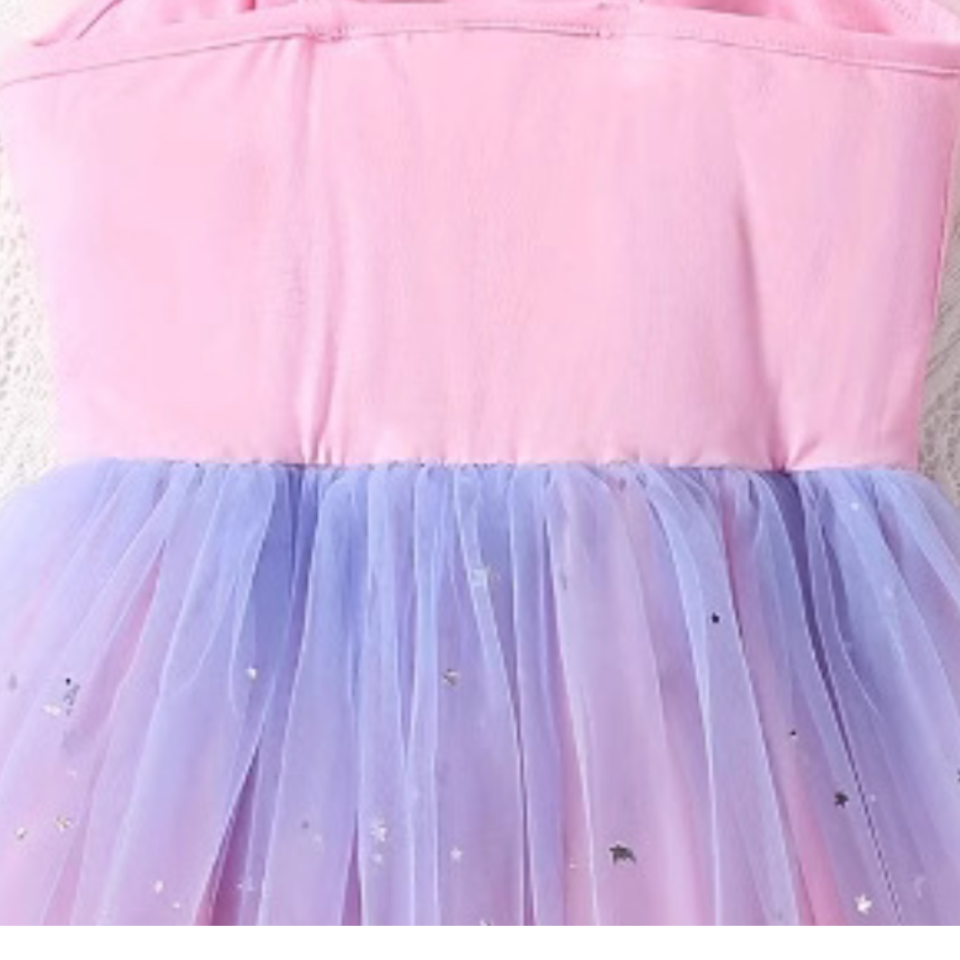 DISNEY baby Elsa Princess dress with short sleeves and mesh skirt for children's day performance summer little girl rainbow dress children's