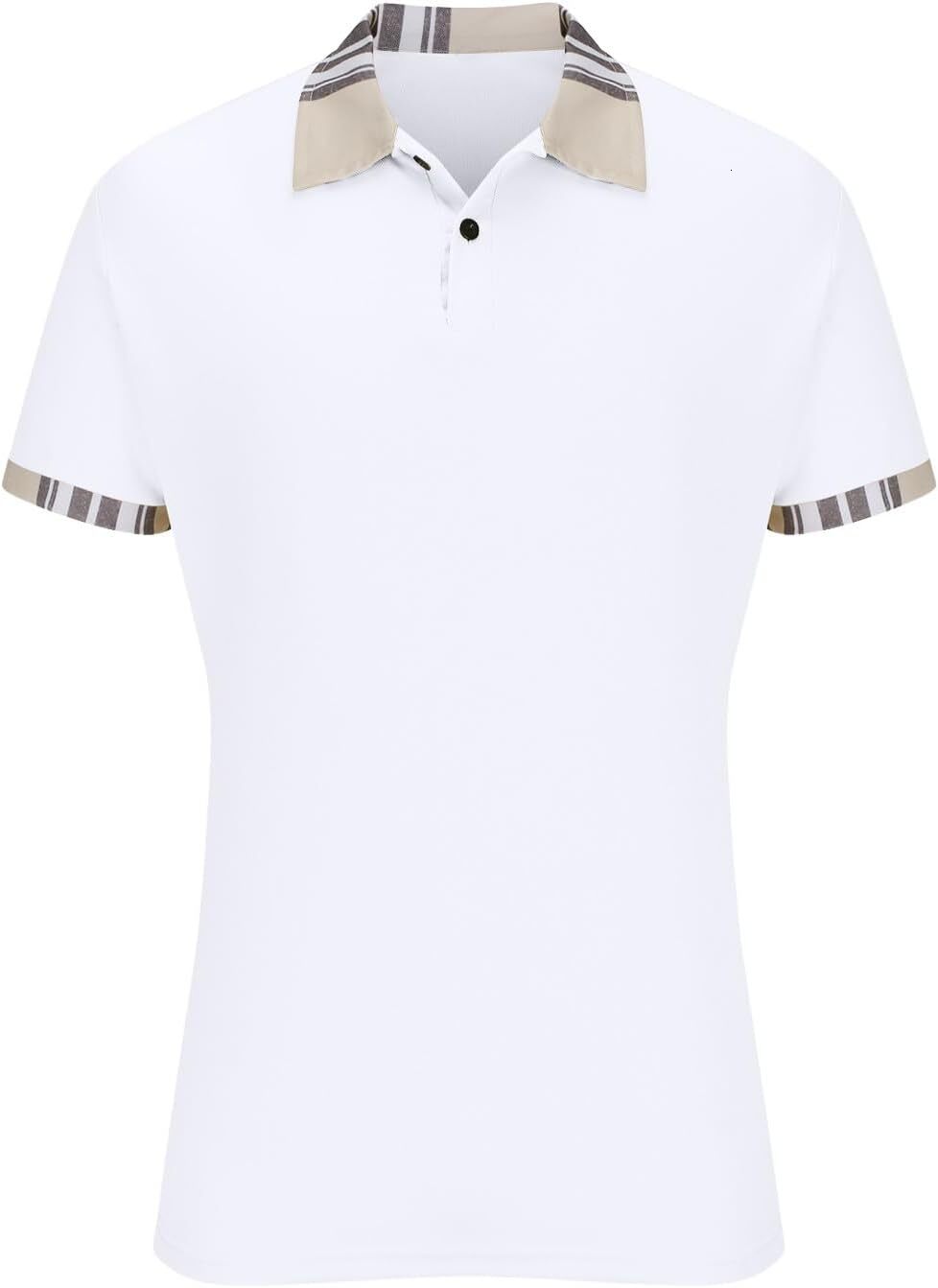 Mens Polo shirt for Men V-neck Short Sleeve Muscle Tops Quick Dry Button Up Tee Shirt Business Casual Vacation Blouses