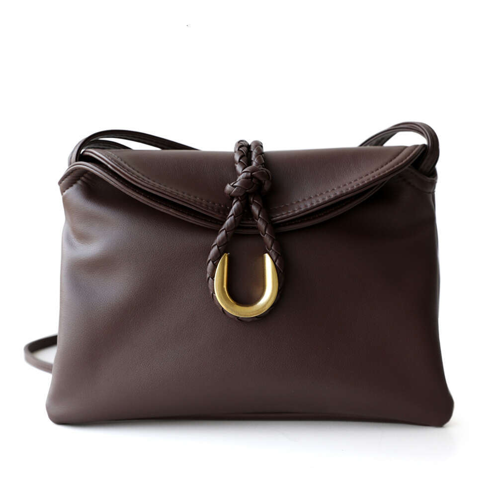 Women's handbag shoulder bag crossbody bag dinner bag woven metal handle leather mailman bag fashionable