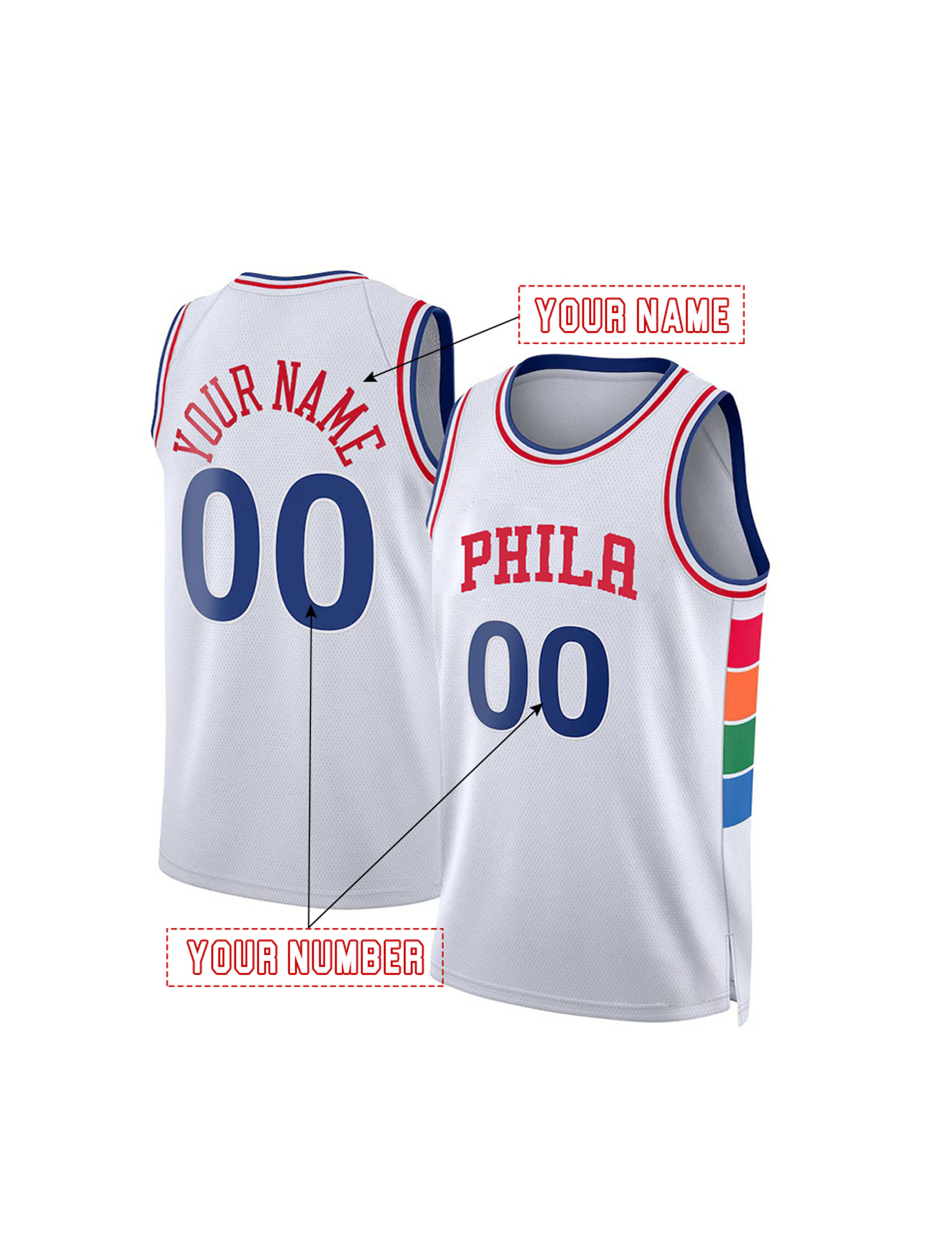 EMBIID 21 MAXEY 0 IVERSON 2024-25 City Basketball Jeresys McCain Harris Melton Batum Custom Stitched New Inform Embroidered Sweatshirt