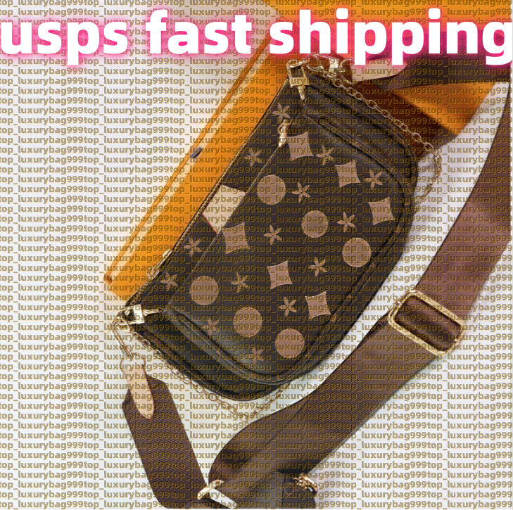 Multi Pochette High Quality Crossbody Purses Womens Chian Wallet Luxury Designer Bags Old Flower Shoulder Bag Fashion Handbag Combo Bag With Straps
