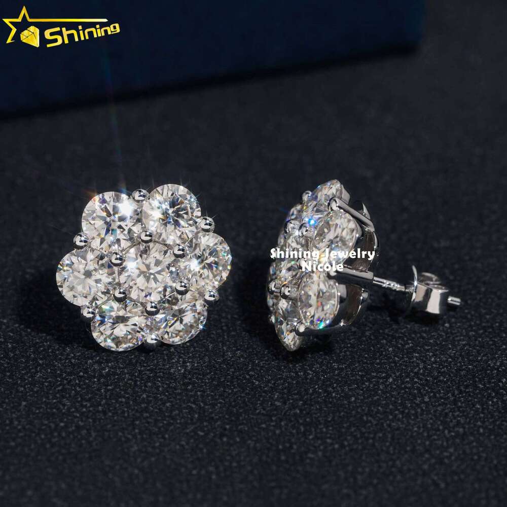 Hip Hop Fashion Iced Out 15Mm Width Real 10K Solid Gold VVS Moissanite Wer Earrings For Men