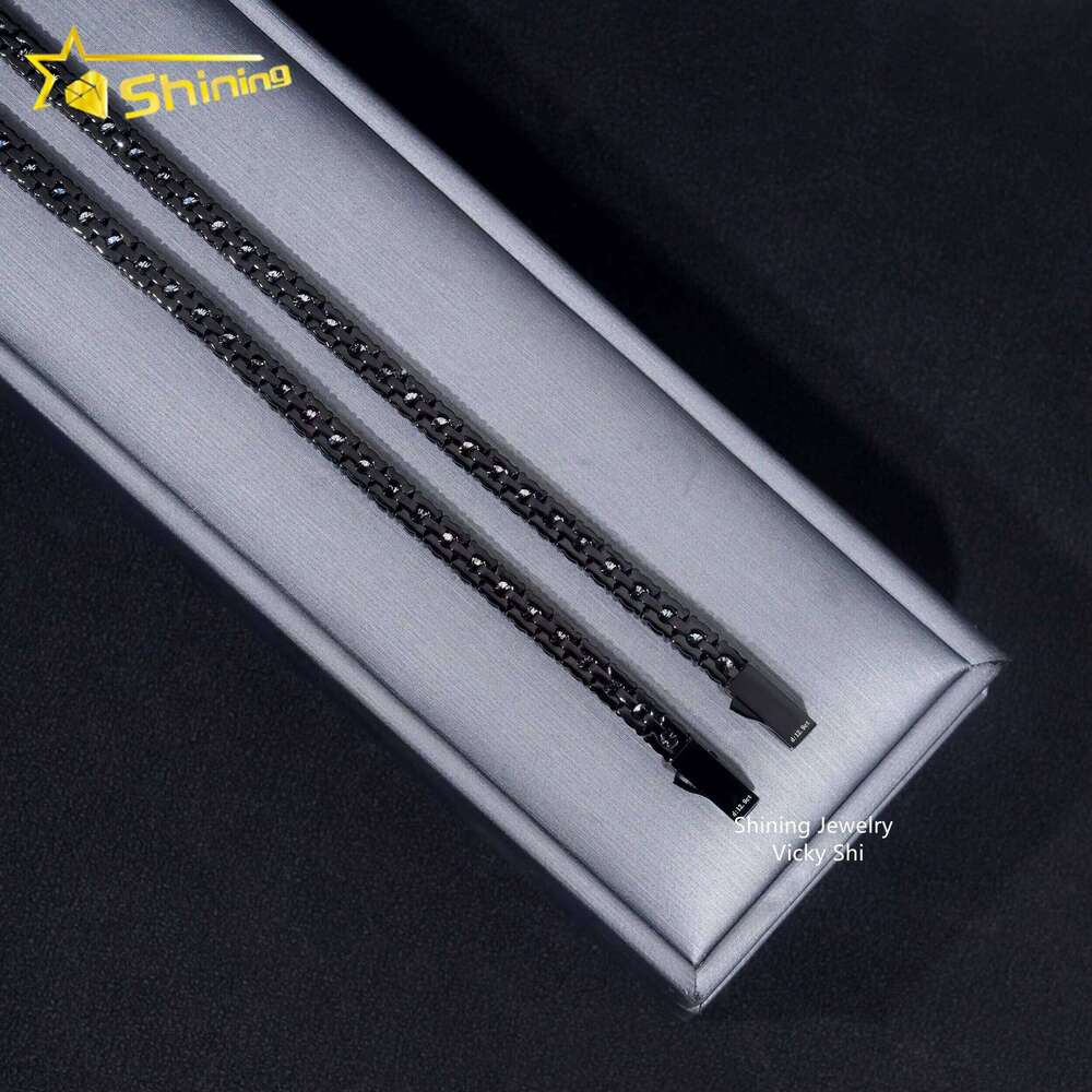 GRA Certified Fashion Jewelry Chain 316L Stainless Steel 4Mm Carbon Silica Tennis Bracelet And Necklace