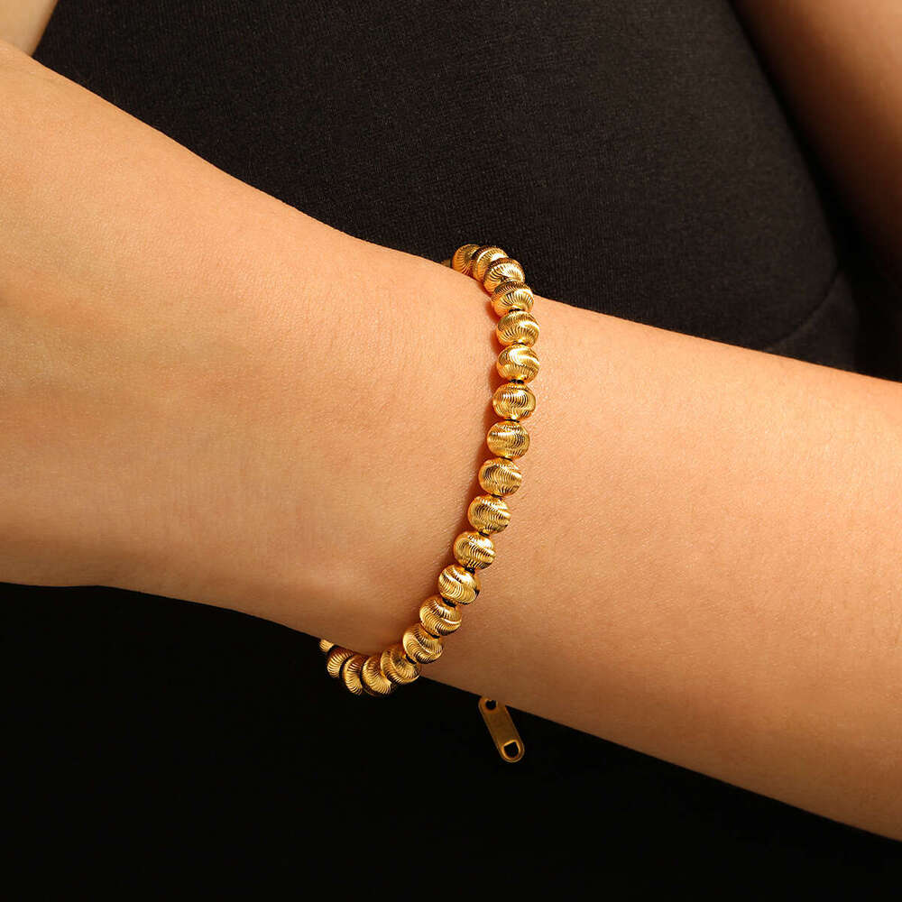 Niche Design Ins Style Flower Bead Bracelet Fashion Personality Titanium Steel Jewelry