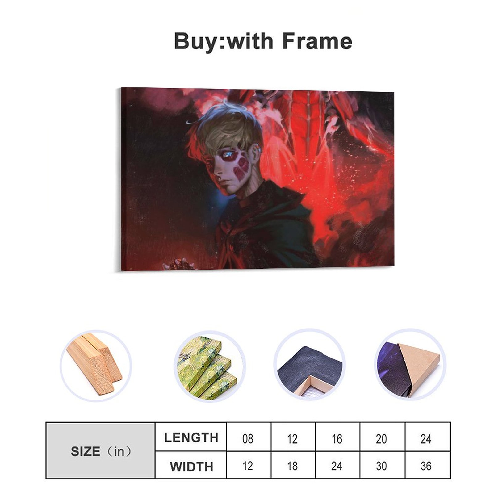 Hanging Picture-Rectangle Attack on Titan Armin Anime Frame-style Canvas Prints Wall Painting Wall Art Decor Print Picture Paintings Gift ForBedroom